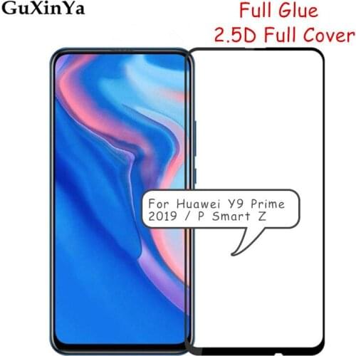 Screen Protector Glass P Smart Z Full Glue Tempered Glass For Huawei Y9 Prime 2019 Full Cover Toughened Glass P Smart Z