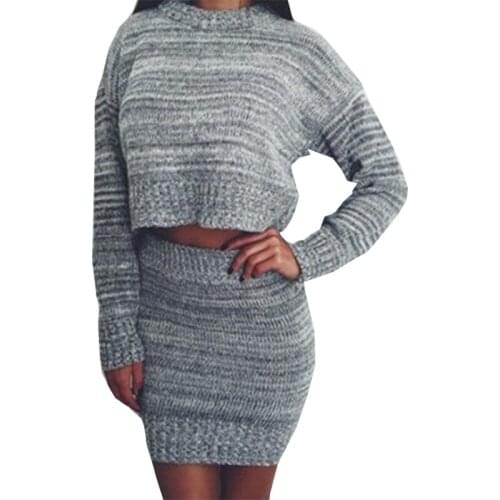 2017 Women Sweater Knit Solid Casual Fashion Sweaters Round Neck Hot Sell Europes And American New Style Vestidos MMY69185