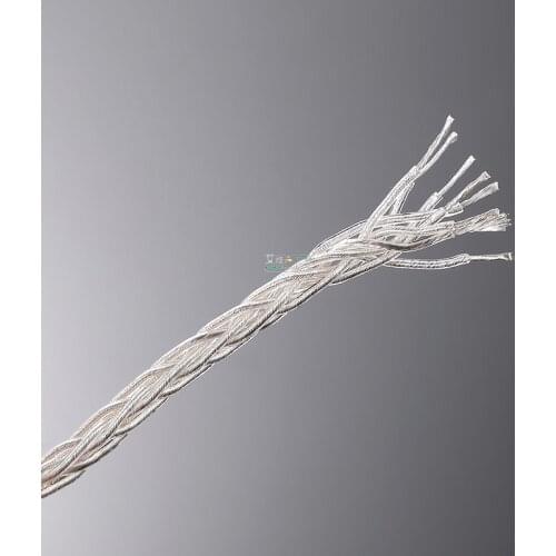 1 meter headphone cable 8 strands of single crystal copper silver-plated fever DIY AUX pair recording cable audio repair Teflon