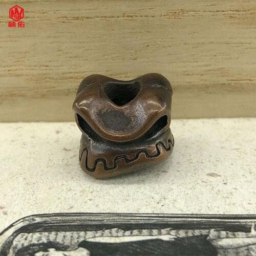 1PC Evil Demon Retro Brass Copper EDC Paracord Beads Lanyard Pendants Knife Beads Umbrella Rope Cord Necklace Bracelet Beads