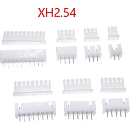 100pcs/lot XH2.54 Pin Straight Male Header Connector 2P 3P 4P 5P 6P 7P 8P 9P 10P 2.54mm Pitch XH For PCB
