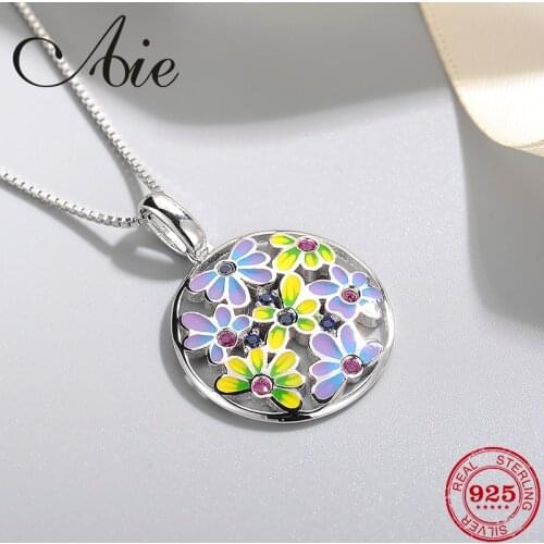 2018 new DIY gift 925 Sterling Silver hollow out like butterfly flower Colourful Enamel fashion Necklace Pendant Party Jewelry