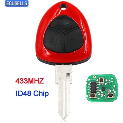 3 Button Remote Key Smart Car Key Fob Keyless Entry 433Mhz ID48 Chip for Ferrari F430 Uncut Blade