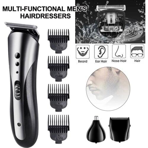 Electric Hair Cut Clipper Beard Shaver Machine Razor Nose Trimmer 3 IN 1 Set