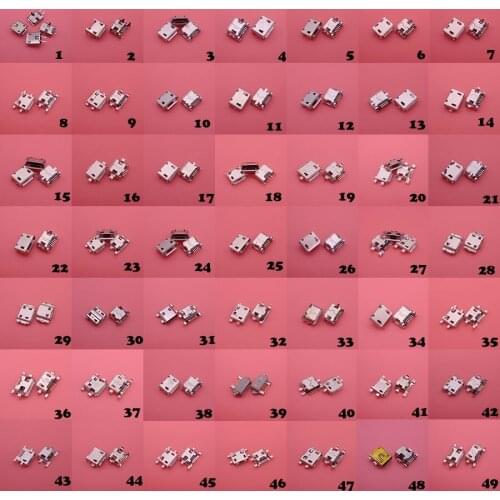 49Model 49pc Micro USB 5Pin 7pin jack tail sockect,Mini Micro Usb Connector port sockect for Samsung Lenovo Huawei ZTE HTC ect