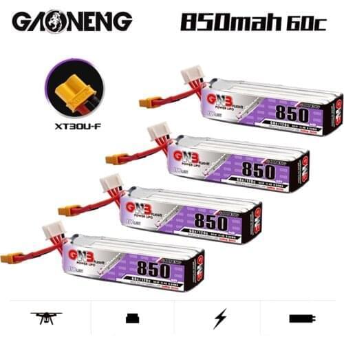 5PCS GNB 850mAh 3S 11.4V 60C/120C HV Lipo Battery XT30U-F/XT60U-F Plug for FPV Racing Drone 4 Axis UAV Quadcopter RC Drone Parts