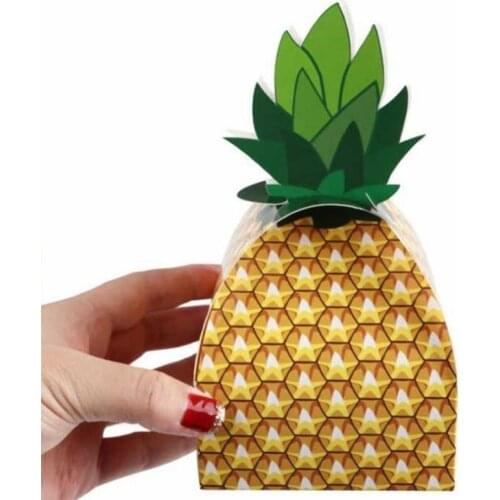 50pcs New Design Pineapple Shape Wedding Candy Box Small Paper Box For Cookie Chocolate Packaging Kids Party Gift Boxes