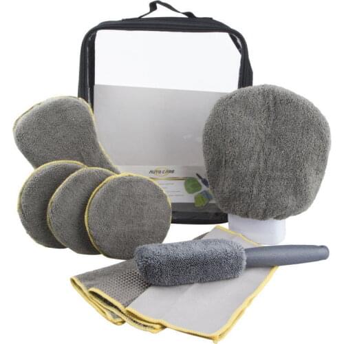 Car Cleaning Kit Car Wash Supplies Microfiber Towel Detailing Car Wheel Brush Waxing Sponge Combination Car Cleaning Tools