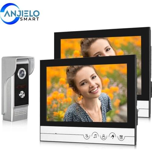 Home Wired Video Intercom System Video Doorphone with 9'' Color Screen IR Night Vision Doorbell Camera for Apartment Security