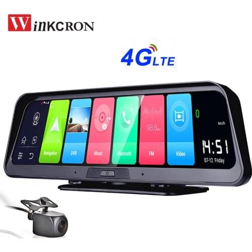 10 Inch 4G Car Rearview Mirror DVR Camera GPS Navigation Android 8.1 FHD 1080P Dash Cam Video Recorder ADAS Parking Monitoring