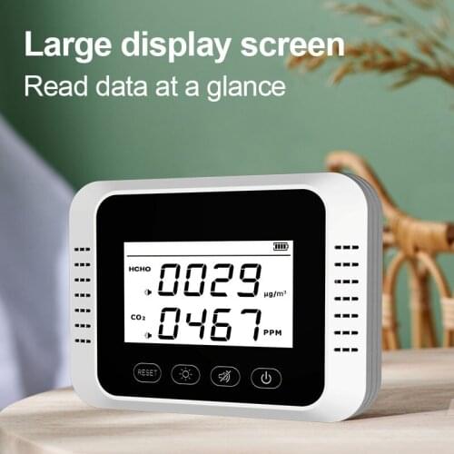 CO2 HCHO air quality detector detector Carbon dioxide tester Air Quality Detector gas detector PM2.5 Large screen Wall-mounted