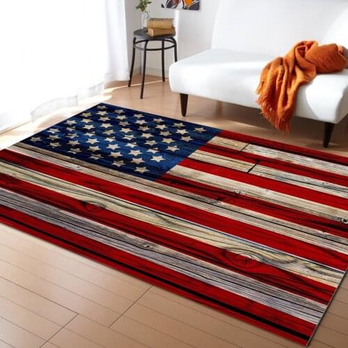American Flag Pattern Carpets for Living Room Bedroom Area Rug Kids Room Play Mat 3D Printed Home Large Carpet