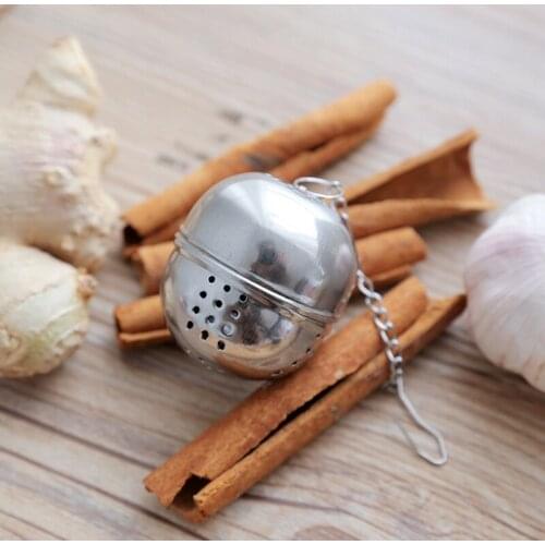 DHL 500PCS Stainless Steel Egg Shaped Tea Infuser Ball Shaped Strainer Mesh Tea Filter Spoon Locking Spice Ball