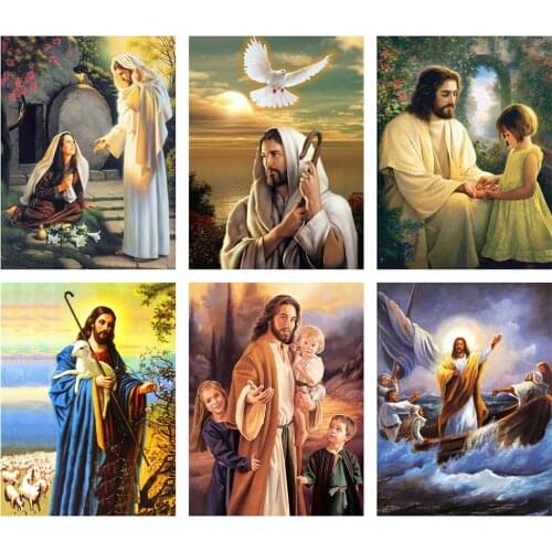 DIY Painting By Numbers Icons Jesus Kit Oil Coloring By Numbers Adults 40x50cm Wall Art Paintings On Canvas Home Decoration