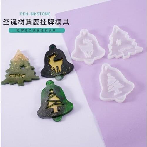 Diy Crystal Drop Mold Listed Christmas Tree Moose Pendant Bag Pendant Decoration Silicone Mold Molds