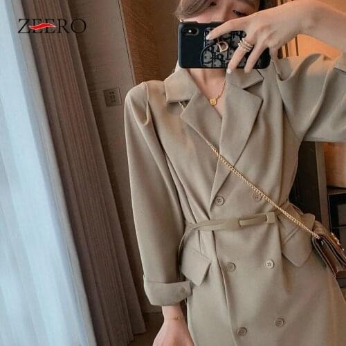 Korean Plus Size Girls Long Sleeve Temperament Blazer Dresses Elegant Women Casual Sashes Mini Dress Autumn Spring Woman Dress