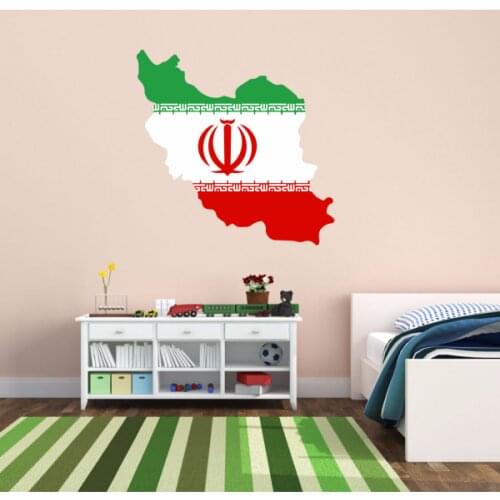 Flag Map of Iran Pattern Wall Vinyl Sticker Custom Home Decor Wedding PVC Wallpaper Art Design Poster