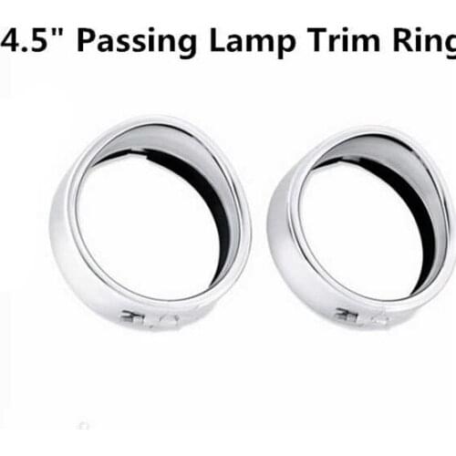 Visor-Style Headlamp Trim Ring 4.5" Auxiliary Lamp Black chrome Visor-Style Trim Rings For Harley Street Bob FXDB 4 1/2