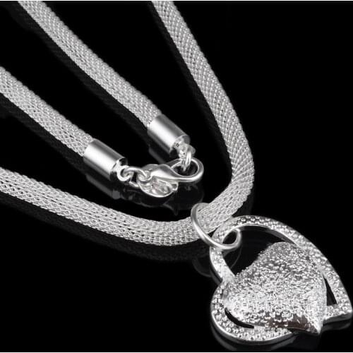 Hot selling fashion trends creative silver plated necklace gift Closer Hearts necklace free shipping wholeslae RDTN270