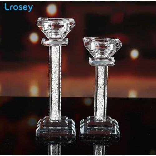 Lrosey Decorative Crystal Candlesticks