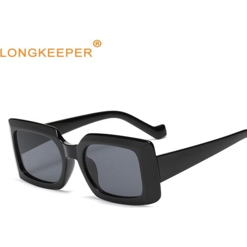 Fashion Black Thick Frame Rectangle Sunglasses Women 2021 Vintage Square Sun Glasses Men Sport Eyewear Lunette De Soleil Femme