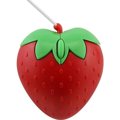 Wired Mouse Computer Mouse Gamer Cute Fruit Strawberry Shape Optical Mice Portable Mini USB PC Office Mouse For PC Laptop Games