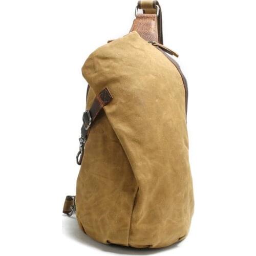 Retro Chest Bag Waterproof Batik Canvas Backpack Mens Casual One-shoulder Dumpling-shaped Backpack