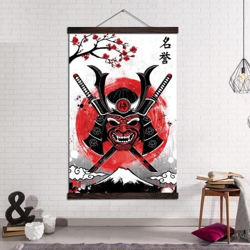 Wall Art Canvas Print and Poster Picture Canvas Painting Modern Pictures for Living Room Decoration Japan Samurai Armor Poster