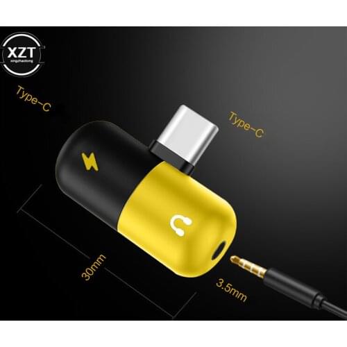 New Type C To 3.5 Mm Charger Headphone Audio Jack USB C 2 In 1 Cable Type-C To 3.5mm Connector Adapter for Mobile Phone