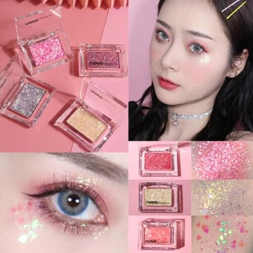NOVO 10 Colors Bright Sequins Makeup Eye Shadow Durable Galaxy Waterproof Portable Bright Palette Makeup Eye Shadow Gel Cosmetic