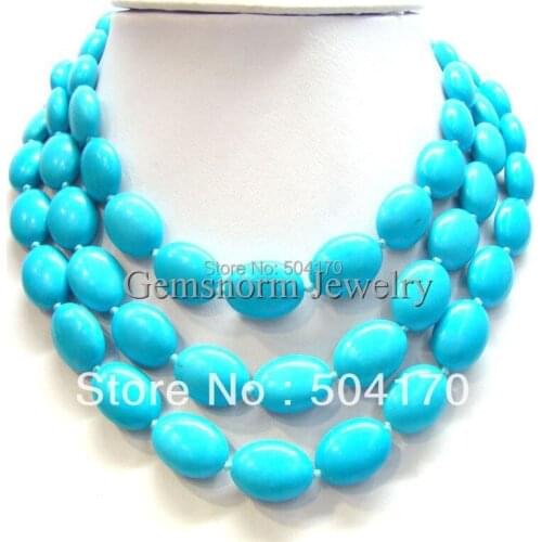 High Quality 50inch Lenght 13*18mm Stone Beads Necklace Simple Fashion Beads Necklace TN083