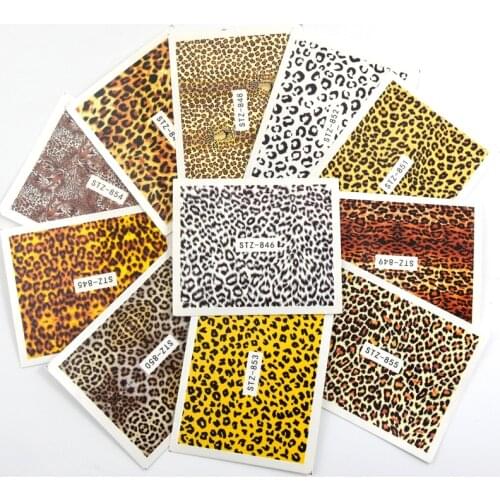 19Sheets Leopard Print Nail Water Decals Full Leopard Nail Stickers All Seeing Eyes Nail Art Transfer Sticker Decals