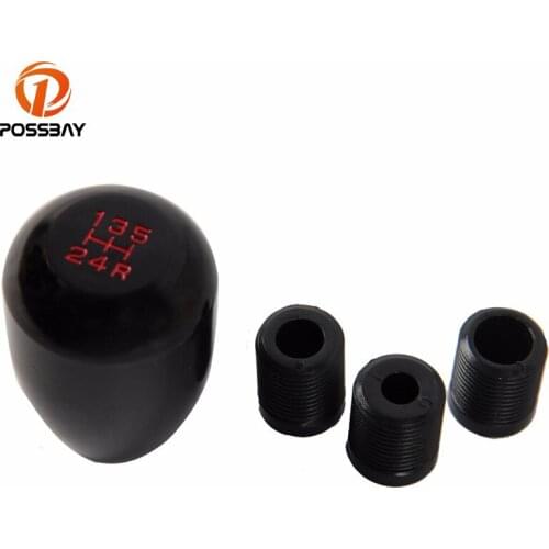 POSSBAY 5 Speed Gear Knob Car Black Aluminum Gear Stick Shift Lever Knobs for BMW Ford Audi Shift Knob Interior Parts