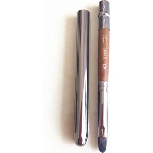 Professional Retractable Travel Lip gloss Brush #304 Portable Lip Brush Pen with Metal Case