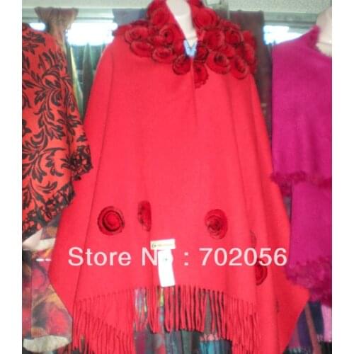 Luxury solid wool rabbit fur rose wraps shawl Sarongs Hijabs scarf ponhos stole mixed colors 5pcs/lot SOFT WARM #3447