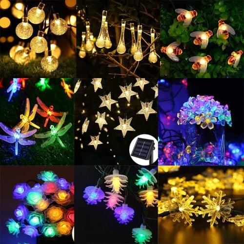 Christmas LED solar garden light fairy string lights outdoor lampy solarne decoration jardin floor lamps for Home Yard Lawn Lamp