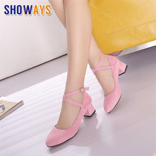 SHOWAYS Shoes With Medium Heels
