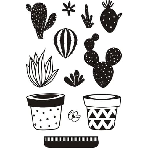 Cactus Rubber Stamps Transparent Silicone Stamps Seal Craft Stamps