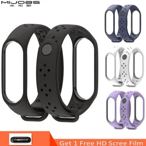 Mijobs Sport Silicone Mi Band 4 Strap Wrist Strap for Xiaomi Mi Band 4 Sport Silicone Bracelet Mi Band 4 Smart Watch Bracelet
