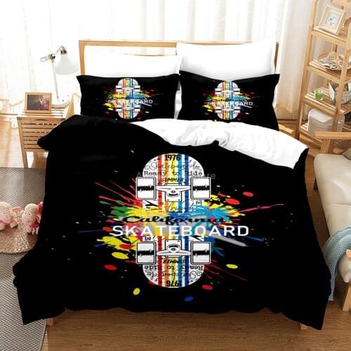 Skateboard Sport Fashion 3d Bedding Set Printing Kids Adult Gift Luxury Duvet Cover Sets Comforter Bed Linen Queen King Size