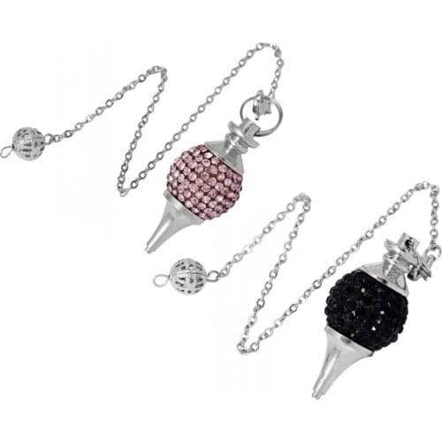 SUNYIK Crystal Rhinestone Ball Pendulum Healing Chakra Divination Reiki Dowsing Metaphysics