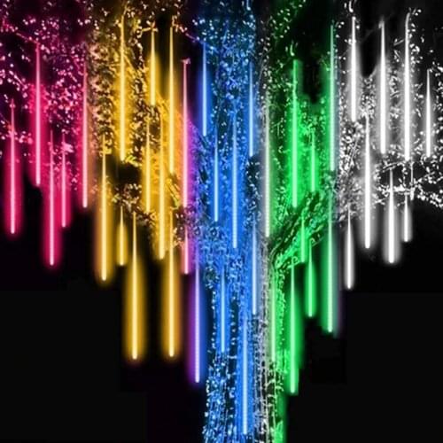 LED String Lights Outdoor 30cm 50cm 8 Tubes Waterproof Meteor Shower Rain Decoration for Home Christmas Tree Lighting