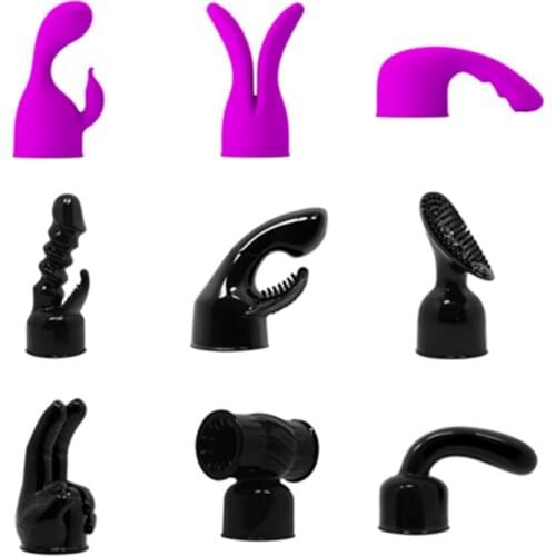 BAILE 9 Size AV Vibrator Headgear G-spot Stimulator Female Masturbator Sex Products Magic Wand Vibrator Head Attachments Sex Toy