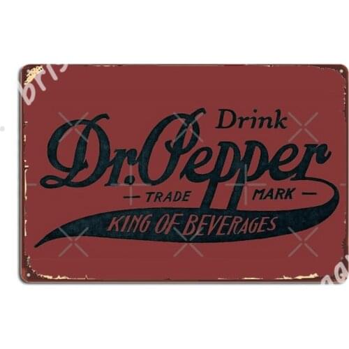 Vintage Dr. Pepper Logo - King Of Beverages Metal Signs Cave pub Mural Painting pub Design Tin sign Posters