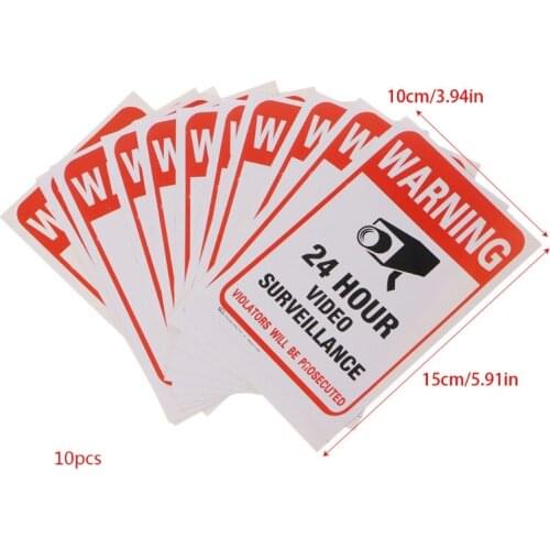 10pcs/lot Waterproof PVC CCTV Video Surveillance Security Sticker Warning Signs Drop Shipping Support