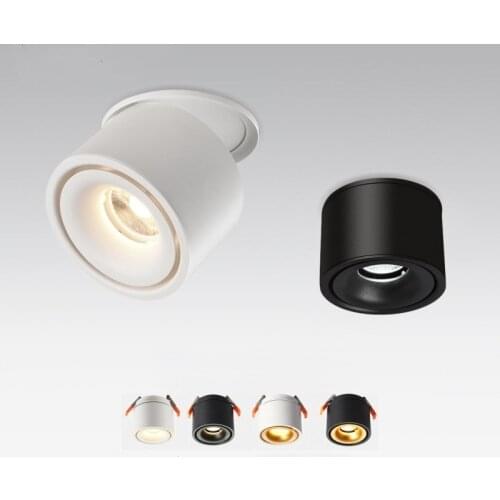 355° Rotating LED CREE COB Downlight 9W 12W Dimmable 85-265v 15W Ceiling Spot Light 90° Folding Natural White For Restaurant