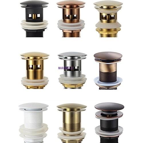 Bathroom Basin Sink Pop Up Drain Bathroom Faucet Accessories Brass Matt black/Chrome/Rose Gold/Brushed Gold drain cover