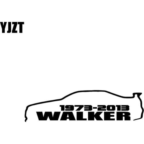 YJZT 16CM*4.3CM PAUL WALKER Fashion Vinyl Decal Car-styling Car Sticker Black/Silver C11-0492