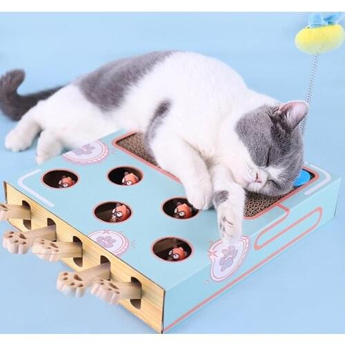 Funny Cat Toy Turntable Ball Cat Scratch Board Round Corrugated Paper Turntable Grinder Round Multi Holes Grind Claw Training