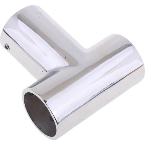 Mirror Polished Boat Hand Rail 3 Way Pipe Fitting 32mm - 316 Stainless Steel